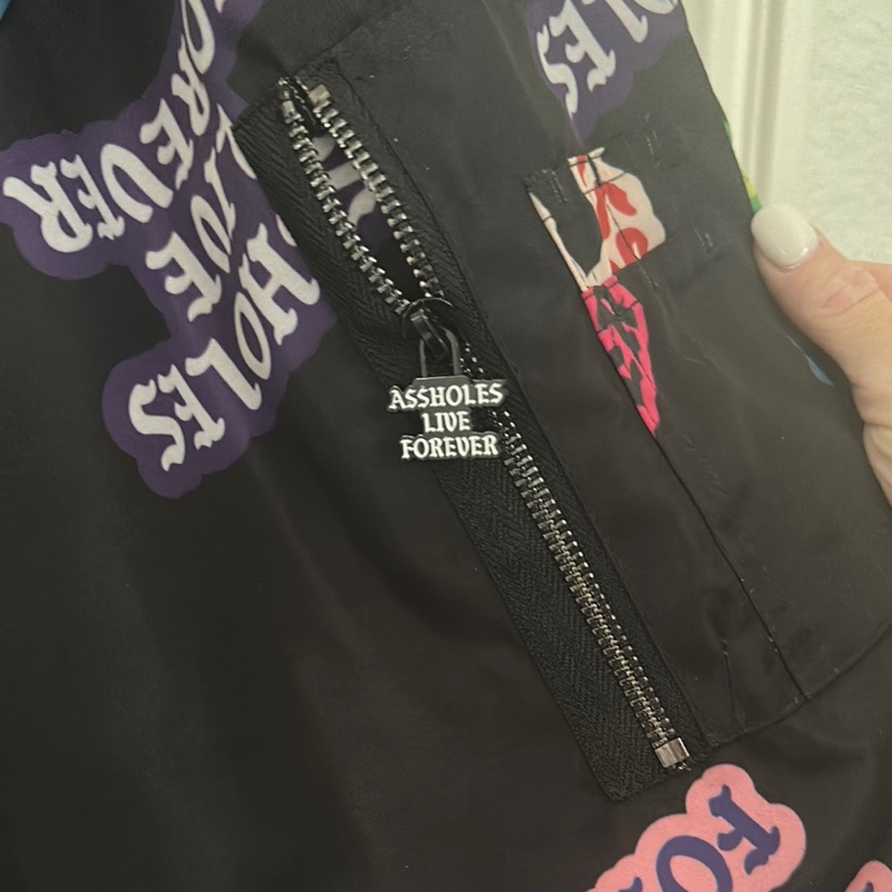 Assholes Live Forever Multi-Color REVERSIBLE Bomber Jacket - XXXL - Picture 6 of 8